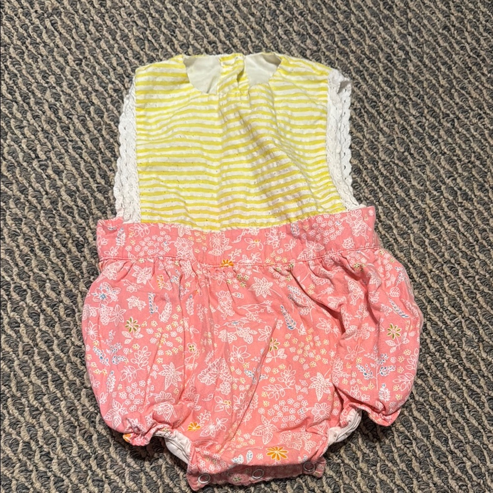 Striped and Floral Baby Romper